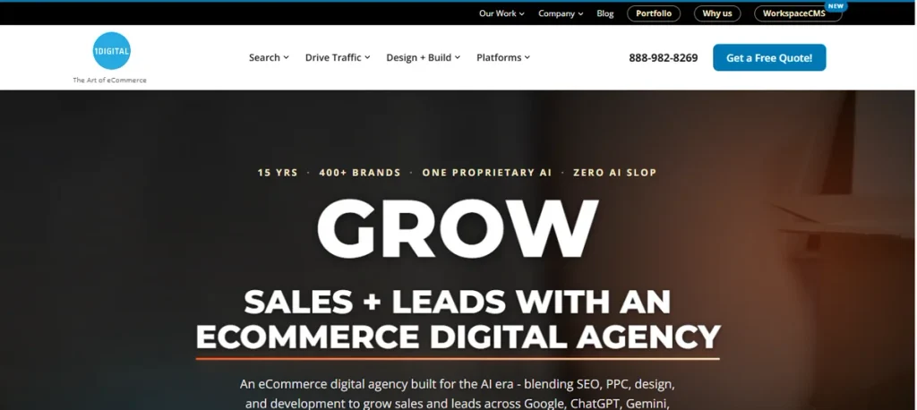 Screenshot of 1Digital Agency Homepage