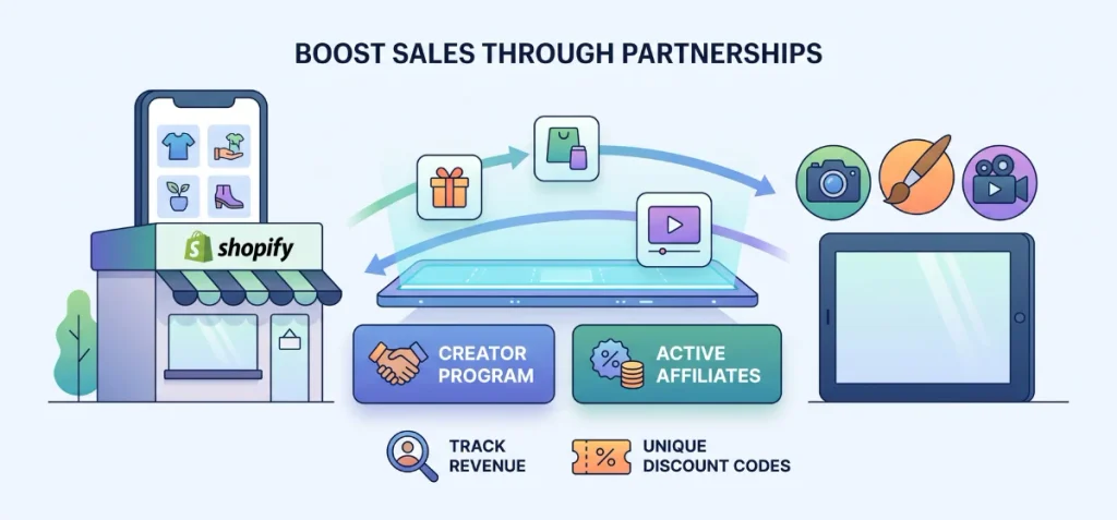 Use Creators Affiliates and Shopify Collabs