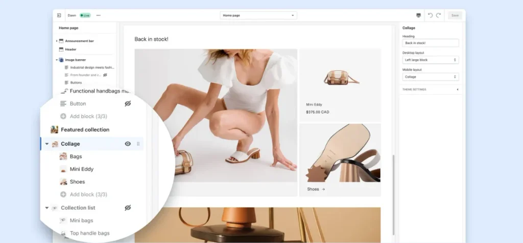 Screenshot of Shopify Dawn Theme