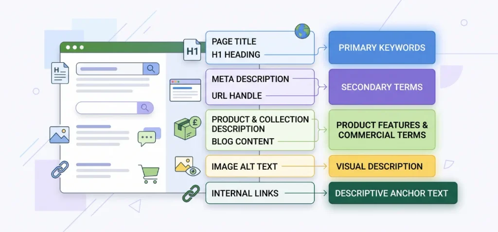 1- Where to Add Keywords in Shopify