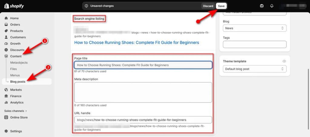 Work on Blog Post SEO
