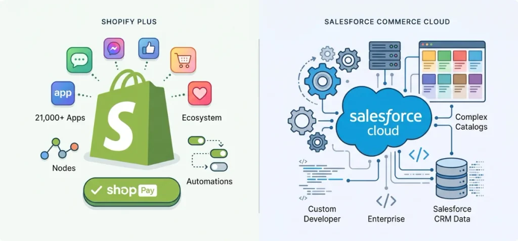 Feature Comparison of Shopify Plus vs Salesforce Commerce Cloud